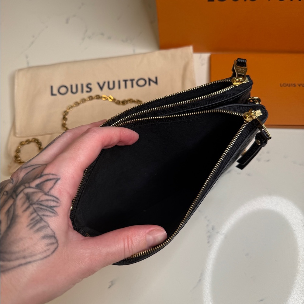 Louis Vuitton Double Zip Pochette in Black Empriente Monogram - Picture 7 of 13